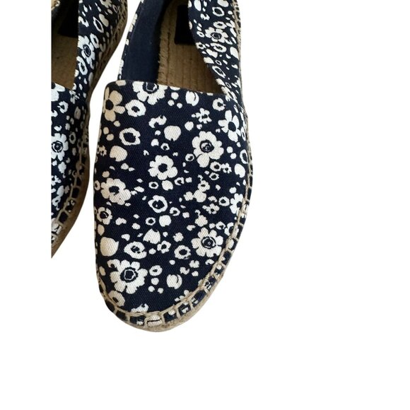 TORY BURCH Navy White Floral Espadrille Flats Size 8.5 - Picture 6 of 11